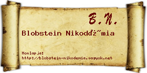 Blobstein Nikodémia névjegykártya